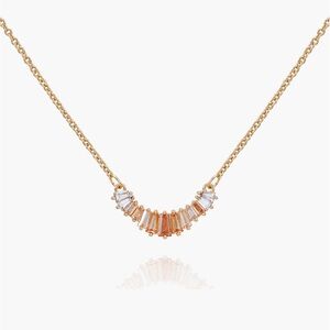 NWT Vince Camuto 16 inch Baguette Crystal gold tone pendant necklace